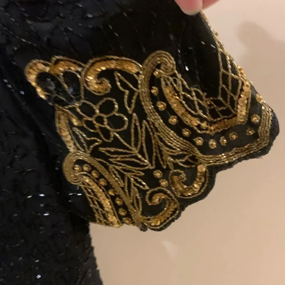 Vintage LAURENCE KAZAR LSequin Beaded Blouse - Picture 5 of 12